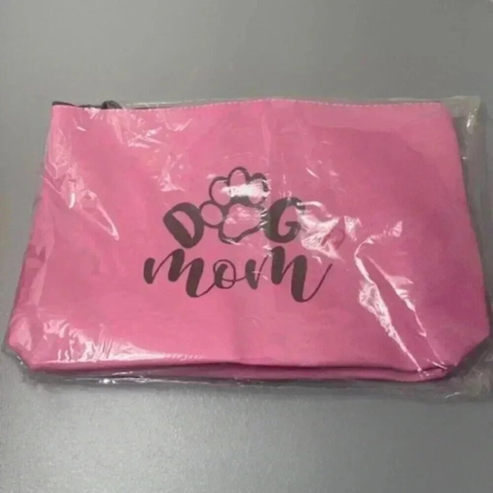 Dog‎ Mom Print Lined Cosmetic Makeup 8" Zipper Pouch Bag